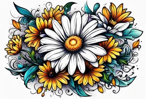 Daisy corner tattoo idea