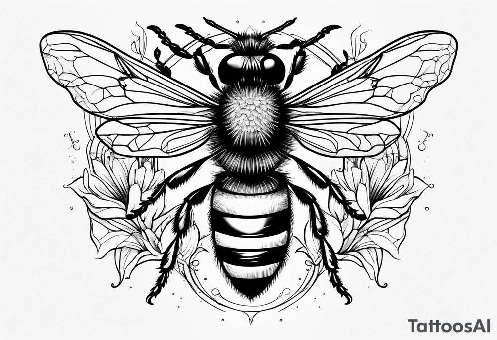 Honeybee sketch artistic abstract tattoo idea