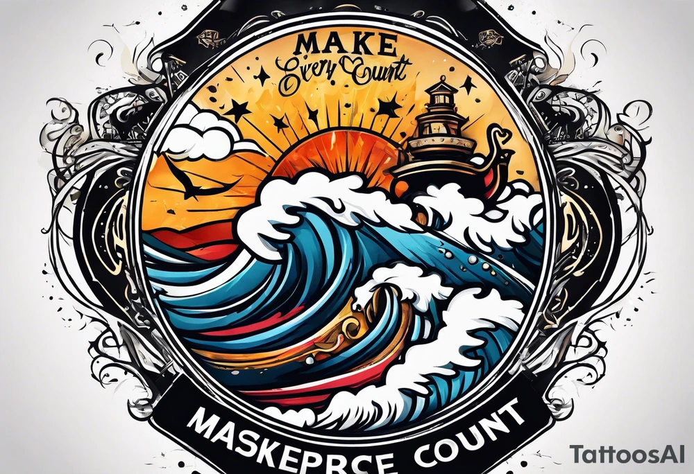 ablaunce with the slogan make every second count incorporated tattoo idea
