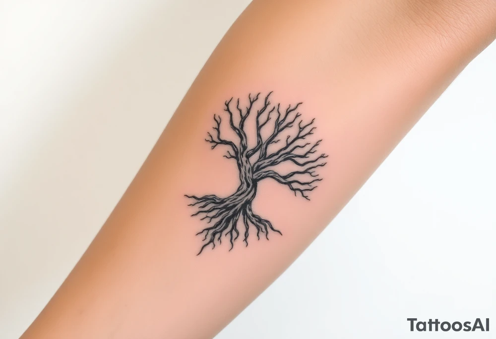 tree of life with cosmic roots and celestial branches tattoo idea