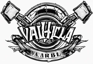 Valhalla sword shield barb wire tattoo idea