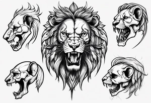 Lion skull tattoo idea