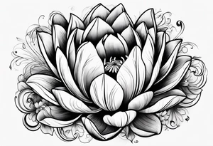 Tulips and water lilies tattoo idea