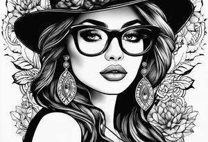 Life finds a way saying add glasses to woman tattoo idea