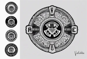Valhalla berserker round shield tattoo idea