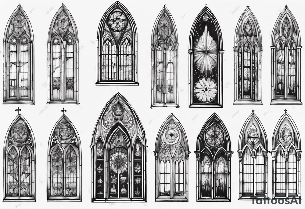 Gothic cathedral window tattoo idea