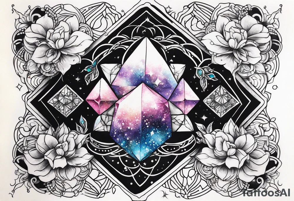 Glitter Galaxy nightmare Crystal gem tattoo idea