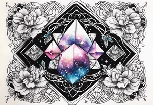 Glitter Galaxy nightmare Crystal gem tattoo idea