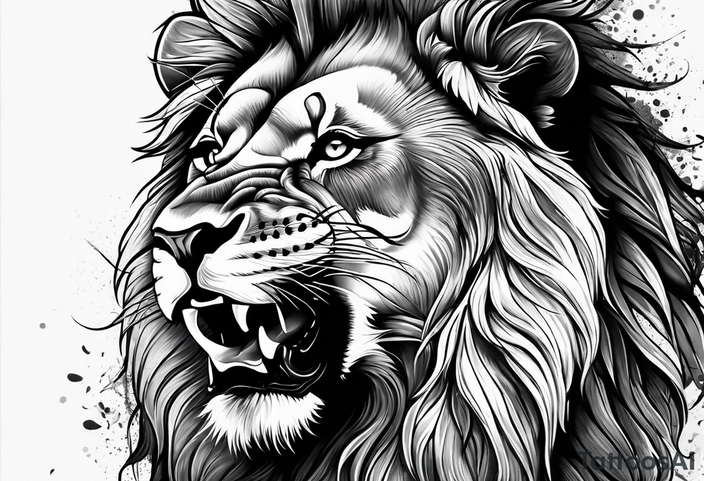 lion roar tattoo idea