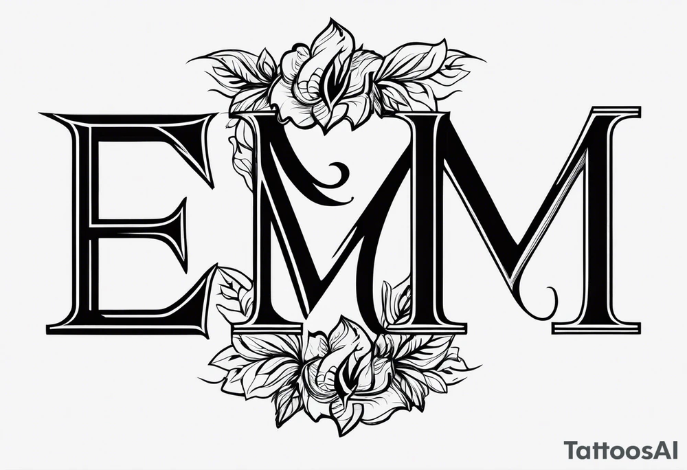 Letters E, M, B tattoo idea