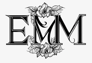 Letters E, M, B tattoo idea