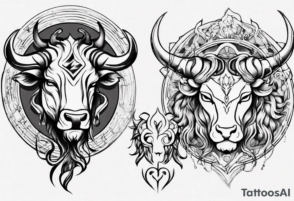 Taurus and leo tattoo tattoo idea