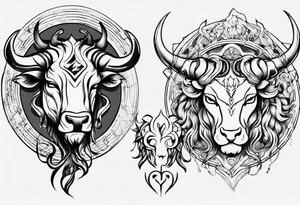 Taurus and leo tattoo tattoo idea