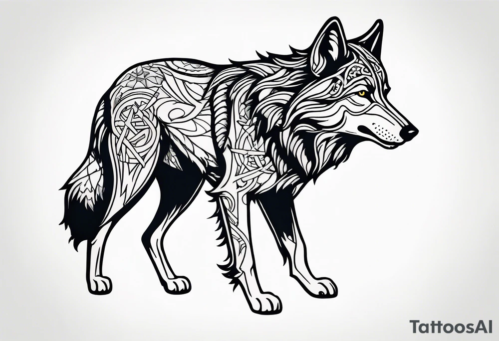 Irish wolf tattoo idea