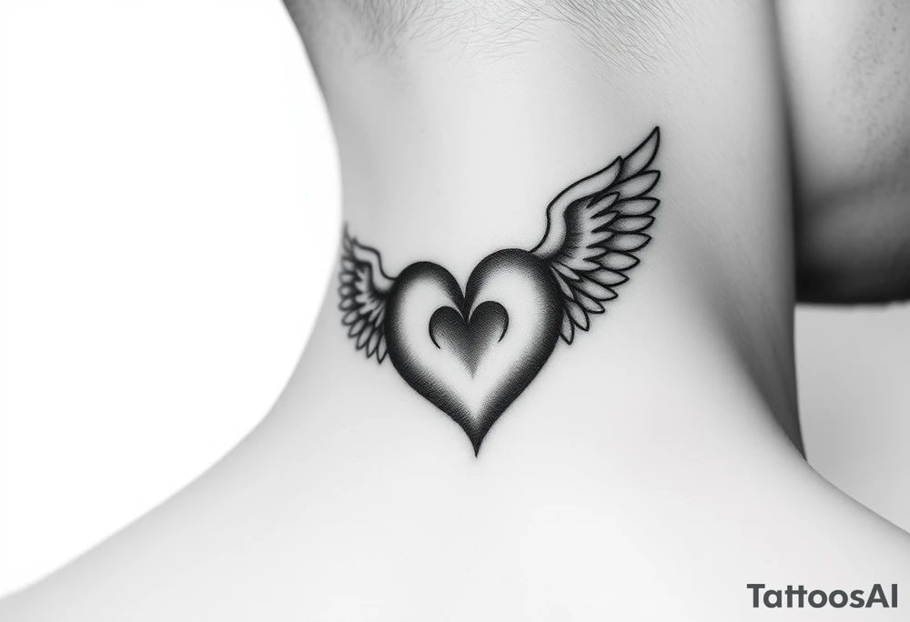 Thumbprint heart shape
Put the heart at a angel tattoo idea