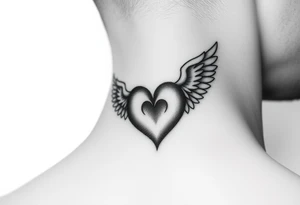 Thumbprint heart shape
Put the heart at a angel tattoo idea