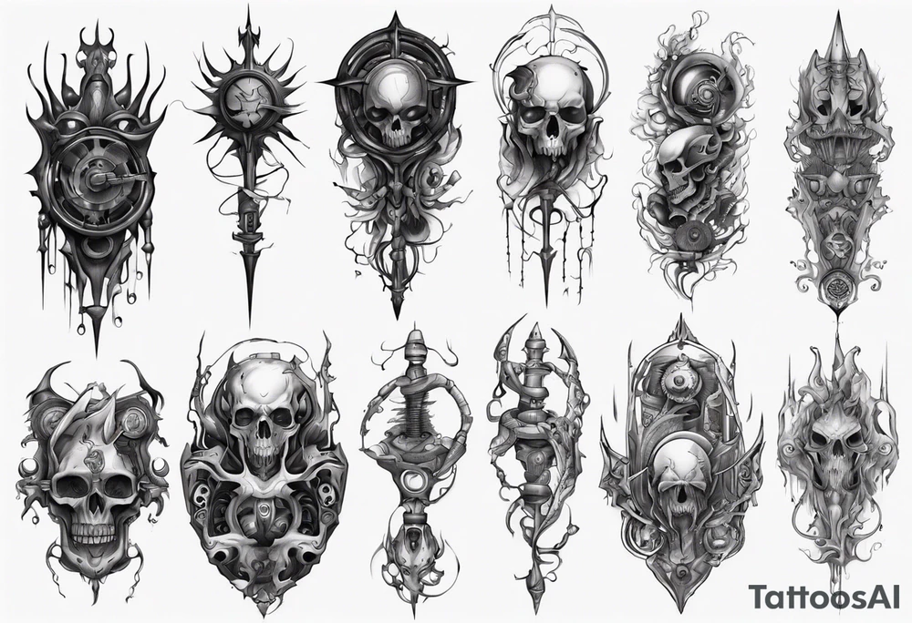dark fantasy long tattoo tattoo idea