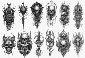 dark fantasy long tattoo tattoo idea