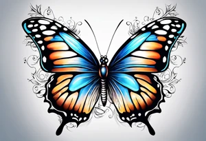 Blue butterfly tattoo idea