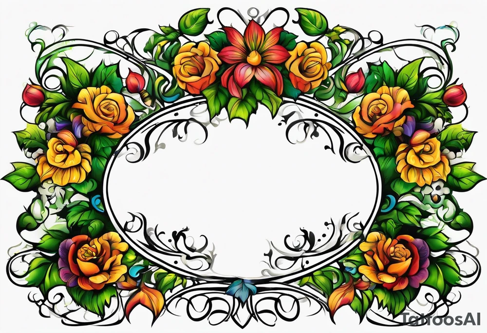 Oval vines, wrapping tattoo idea