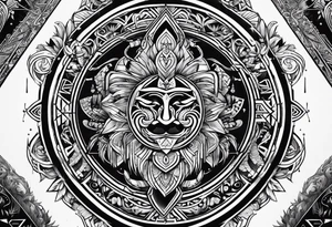 gods of Scandinavian mythology and runes tattoo idea