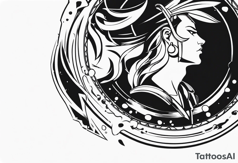 tears bouncing off shield held by warrior very simple tattoo idea