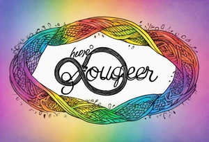 rainbow infinity symbol with the words "Here and Neuroqueer" tattoo idea