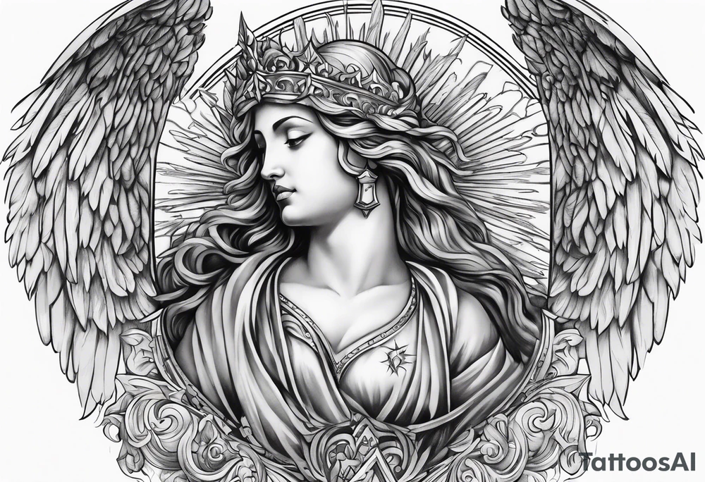 God Christian angels tattoo idea