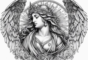 God Christian angels tattoo idea