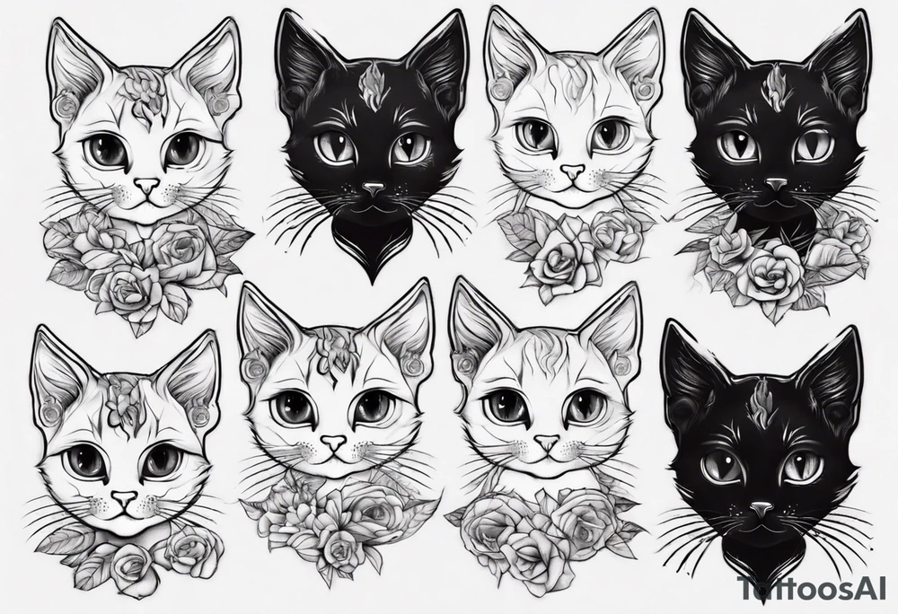 a kitten with cute eyes tattoo idea