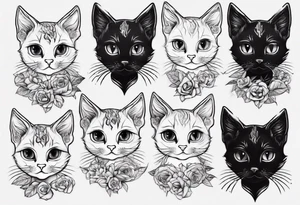 a kitten with cute eyes tattoo idea