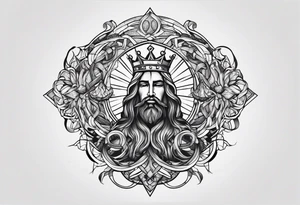 Almighty powerful King Jesus cutting off the Serpent head tattoo idea
