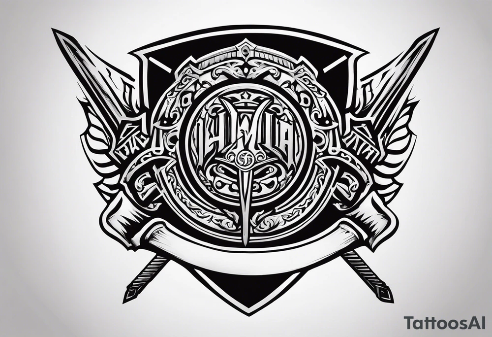 Valhalla Stairs sword shield tattoo idea