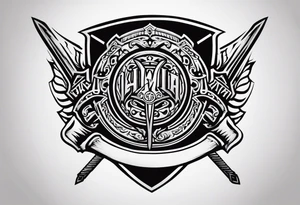 Valhalla Stairs sword shield tattoo idea