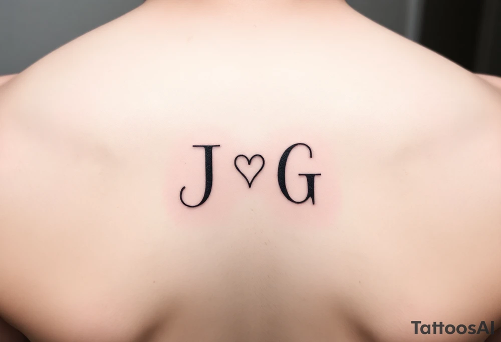 intials JG with a small heart tattoo idea