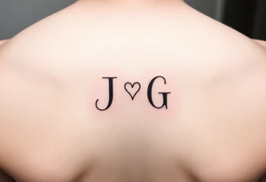 intials JG with a small heart tattoo idea