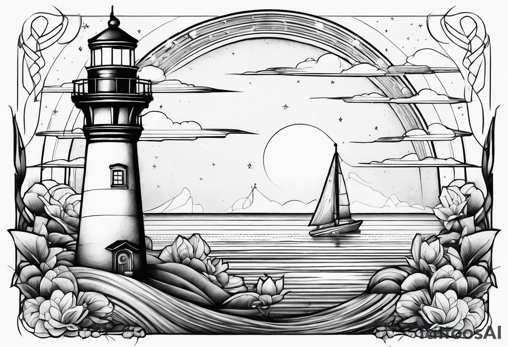 blade, saturn, lighthouse tattoo idea