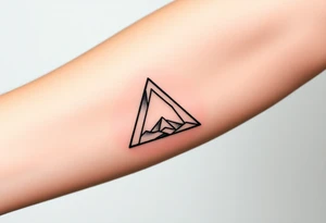 Geometric small triangle about different paths in life merge together and become stronger while being psychedelic and trippy make it fine thin lines tattoo idea
