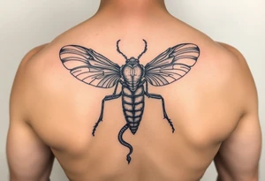 Cicada with snake tattoo idea