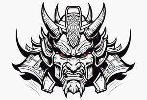 Cyber oni samurai tattoo idea