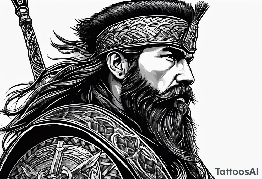 Scottish highland warrior tattoo idea