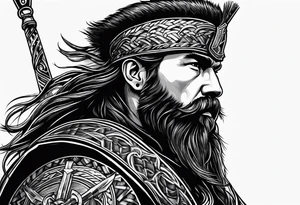 Scottish highland warrior tattoo idea