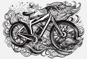 IM swim bike run Tatoo on a calf muscle with the Inside of the IM being a calf muscle tattoo idea