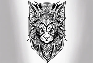 Shin armor men tattoo idea