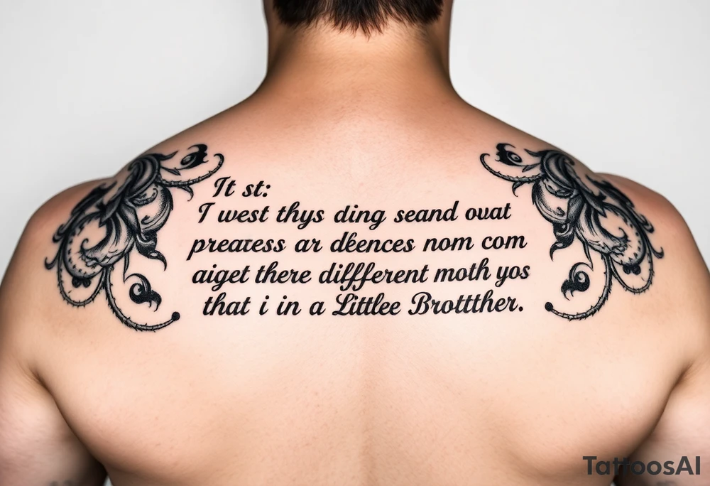 Quote about 1st sons death changing mom to be a different mother to his little brother tattoo idea