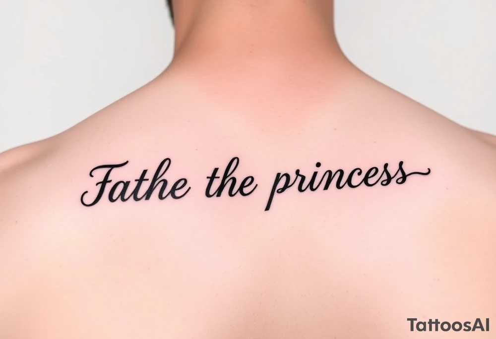 Father of the princess text down the back of forearm tattoo idea
