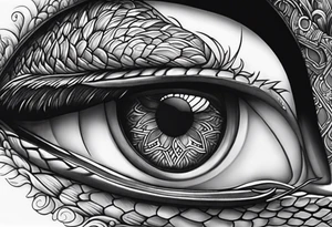 Snake eye with copper iris tattoo idea