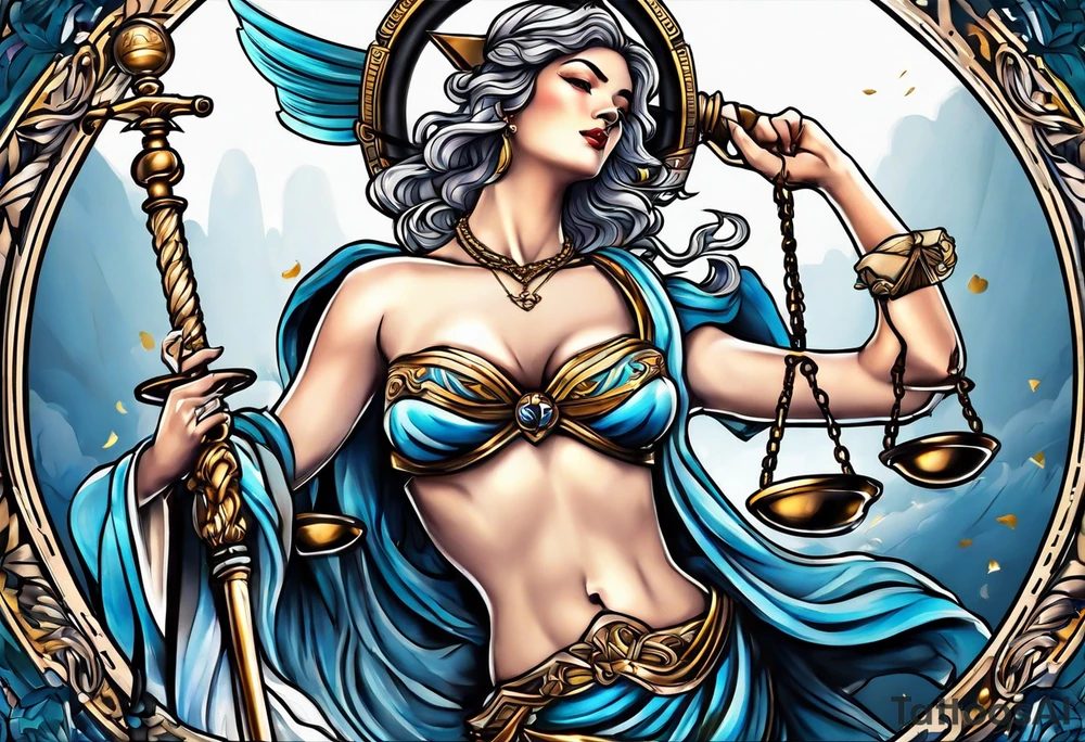 lady justice tattoo idea