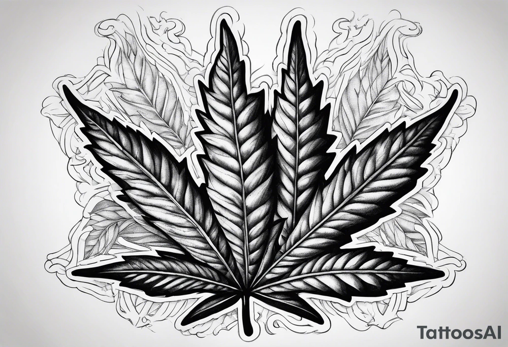 Zig zag man marijuana leaf tattoo idea