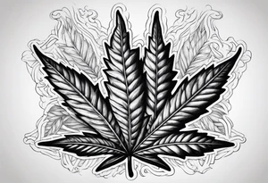 Zig zag man marijuana leaf tattoo idea